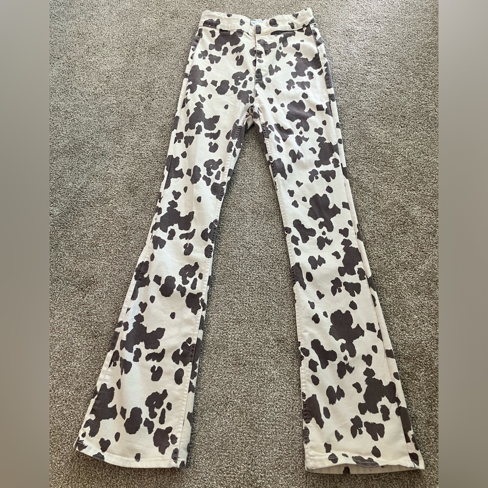 Zara Women's Boot Cut Jeans - Black and White Pattern